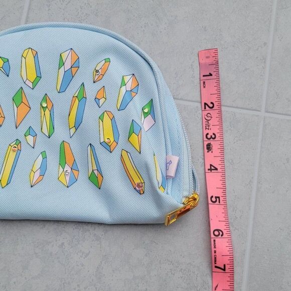 More Than Magic Multicolor Diamond Silicone Zipper Pencil Case Pouch 5 in X 9 in - Picture 6 of 8